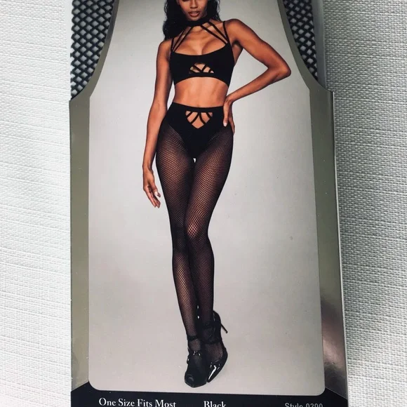 Dreamgirl Bralette and Panty Fishnet Bodystocking Set, NWT, OSFM - Picture 3 of 13